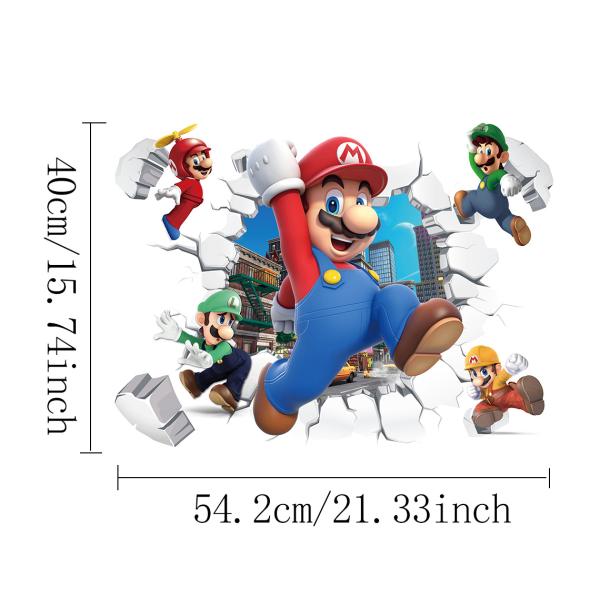 54,2*40 cm Super Mario Bros. vægklistermærke aftagelige vægklistermærker