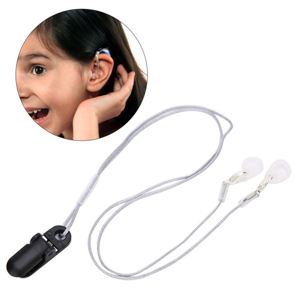 Plastik praktisk høreapparat Anti Lost Rope Lydforstærker Ørehjælpemidler Børn Farverig hængestrop (grå)