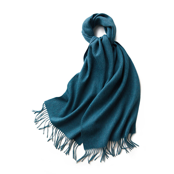 1/2/3 Unisex Halsklæde med Frynser Varmt og Hyggeligt Rørhalsklæde i Peacock Blå peacock blue 2Set