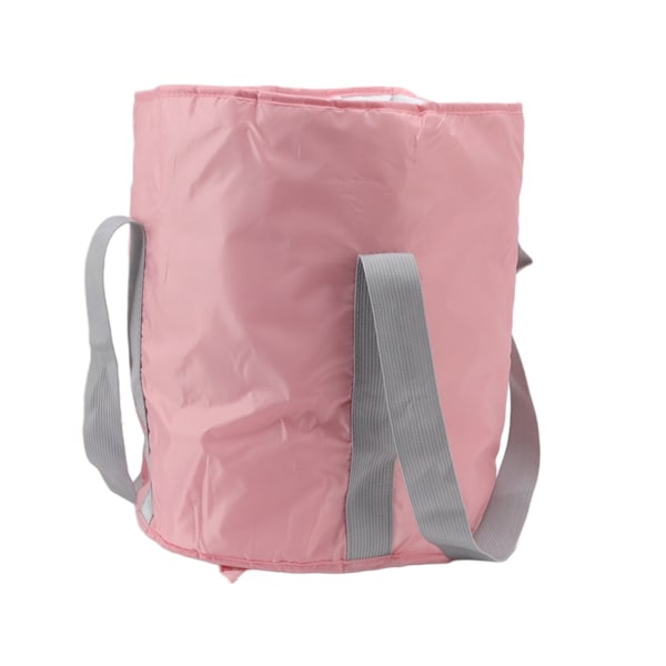 Sammenleggbar fotbalje Polyester dobbeltlags sammenleggbar campingbøtte med oppbevaringspose for utendørs rosa