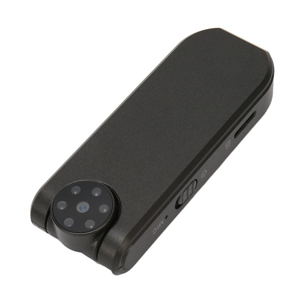 Mini Wearable Camera 1080P Night Vision Oppladbar bevegelsesdeteksjon HD Body Video Recorder for Law Enforcement Black