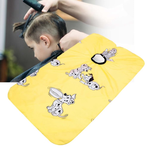 Barn tegneserie frisørforkle Frisørbutikk Søt hårklipp Fargekjole Cape (gul)