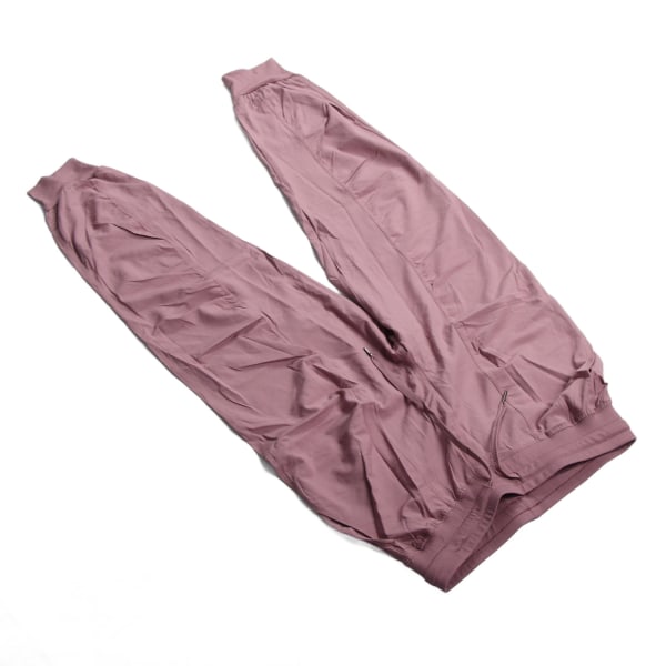 Joggerbukser Løse åndbare ankelbånd afslappede fitnessbukser med lommer (grå lilla) L