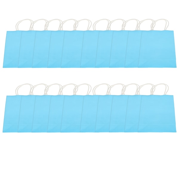 20 stk Bærbar Kraft Paper Bag Emballasje Gavepose Tilbehør for Shopping Bursdagsselskap 15 x 8 x 21 cm Blå