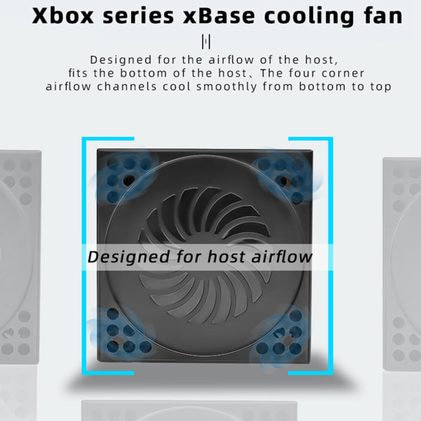 Jäähdytystuuletin Xbox Series X Touch Kolmen säädettävän tuulen nopeuden turbotuulettimelle Xbox Series X -lisävarusteille