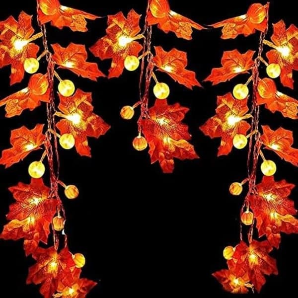 Lønneblad Gresskar Lys, 3M 20 LED Høstdekorasjonslys Høstløvlenke for Thanksgiving, Juledekorasjon Maple Leaf_paris Maple Leaf
