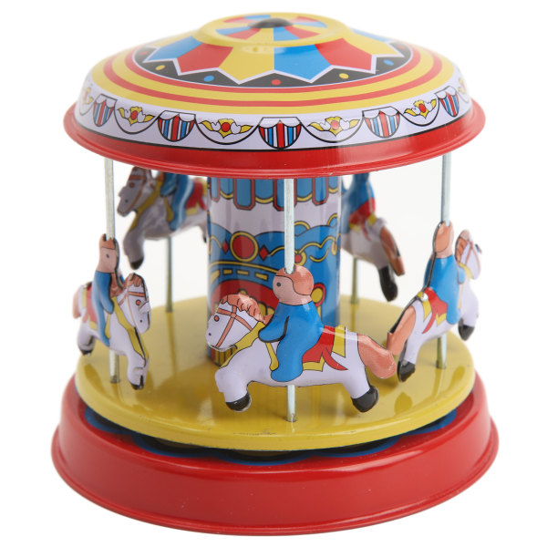 Karusellhäst Upprullningsleksaker Retro handgjorda Intressanta roterande karusellhäst Clockworkleksaker för födelsedagspresentdekoration