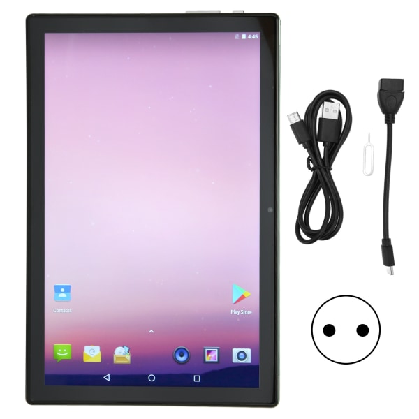 10.1in Tablet HD 1960x1080IPS for Android11 ​​8 Core CPU 2.4 5GWiFi Dual Band 8MP 20MP Dual Camera Tablet 100?240V svart EU-plugg