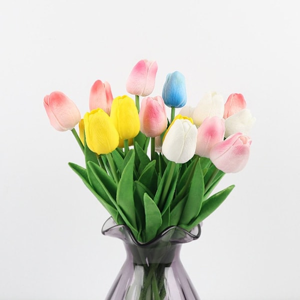 Kunstige Blomster Silketulpaner GUL