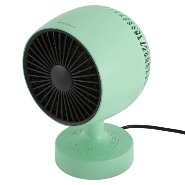 Bärbar värmefläkt både kall och varm Använd justerbar vinkel mini rymdvärmare för hemmakontor Desktop 100?240V Grön EU-kontakt