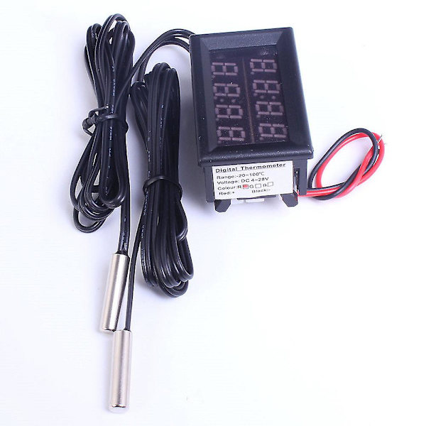 Dobbel Rød LED Digitalt Display Termometer Vanntett Temperatursensor 0,56 Tommer