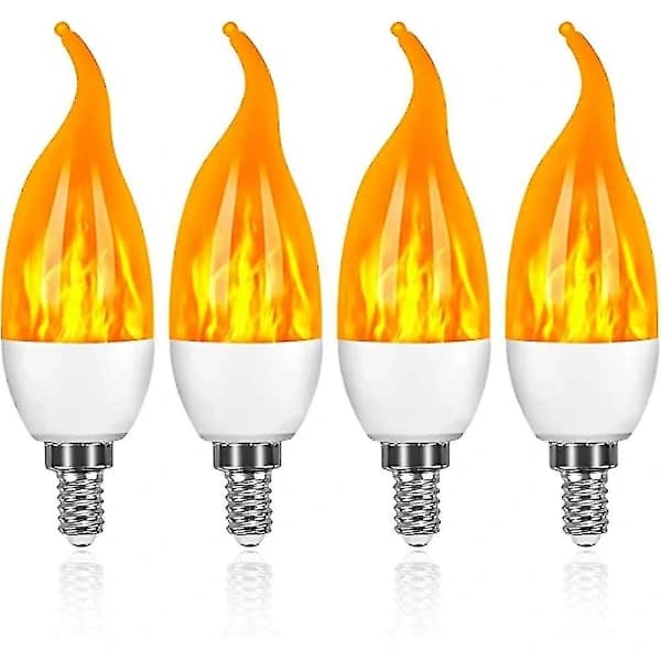 4-pack Flammeffekt LED-lampor, Dimbar, Ljusstake