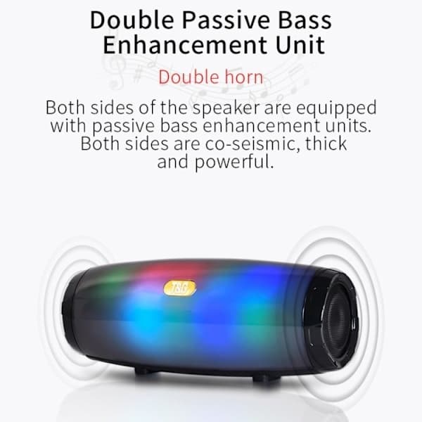 Bluetooth-kaiutin LED-valolla - Langaton - Musta Musta