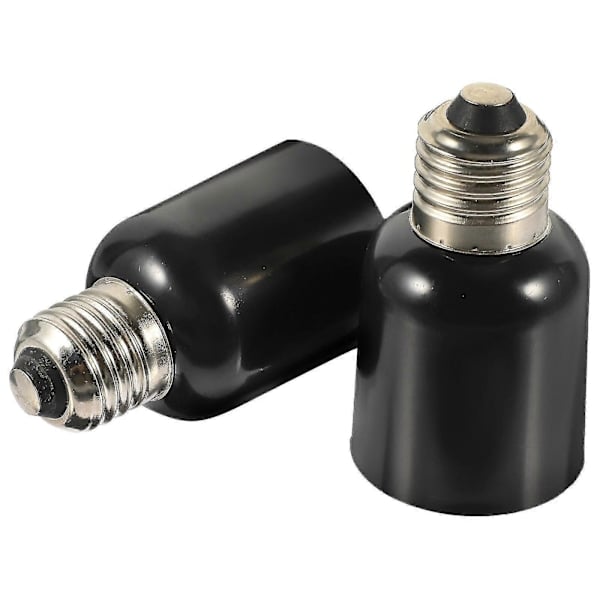 2 stk. Glødelampeadapter E27 til E40 Lysomformer Skrue Lysomformer Tilbehør Sort 4,5X4,5X8,5cm