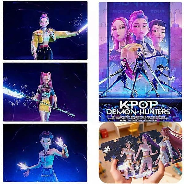 2026 Kpop Demon Hunters Pussel Brädspel Rumi Mira Zoey Huntrix Karaktär Pussel Samlarobjekt Dekor Leksaker Presenter Barn E E