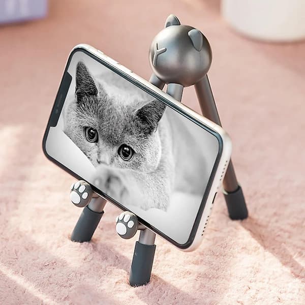 Söt Kat Telefonhållare Aluminiumlegering Vikbart Fäste Ställ