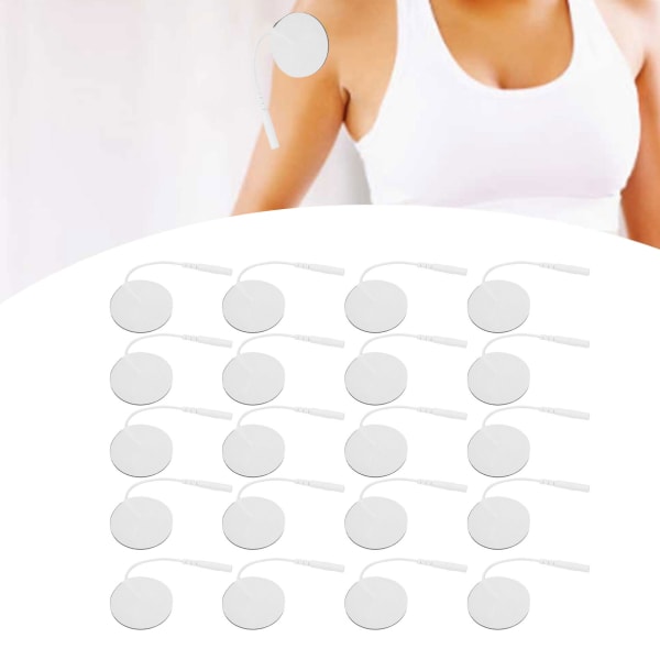 20 st NonWoven Pin Type Elektrod Pad Tillbehör för TENs EMS Massage Therapy Machine 4cm