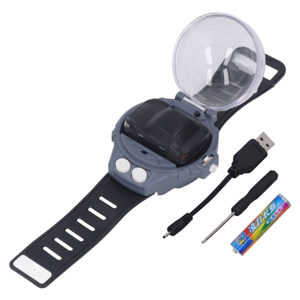 Se RC Car Mini Cartoon 2,4 GHz Sensitiv USB-lading Fjernkontroll Bilklokkeleke for over 3 svarte