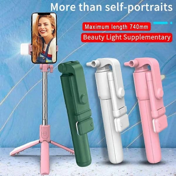 Selfie Stick Stativ Telefonhållare White
