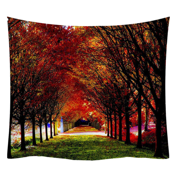 Misty Forest Gobestry Natural Green Tree Tapestry Maisemanauha