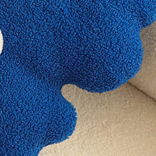 Klempute Blomstformet svampfyll myk tykk dekorativ putepute for sofa blå