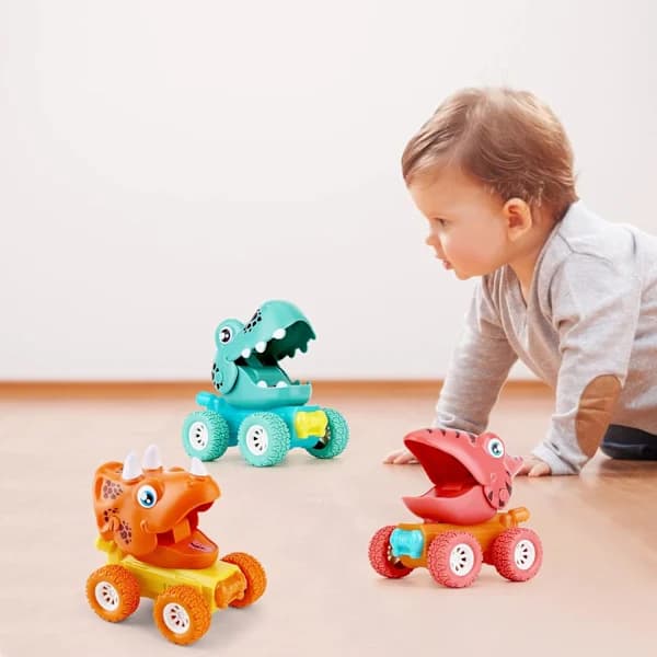 Dinosaurielegetøjsbiler til baby, Dino legetøjsbiler til 2 år gammel
