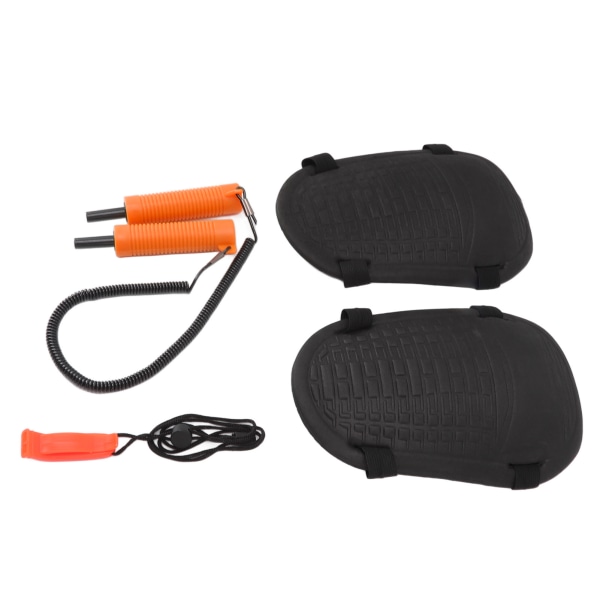 Sikkerhetsverktøy for isfiske Uttrekkbare ispinner, harde EVA-knebeskyttere og ikke-atomfløyte for beskyttelse utendørs oransje
