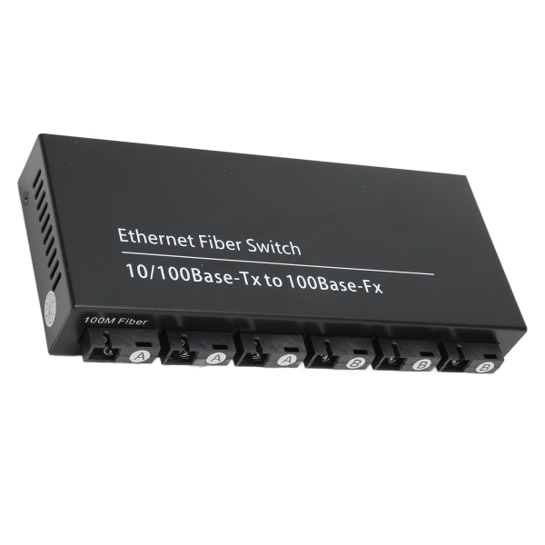 Tx1310nm RX1550nm Ethernet-kuitukytkin 6 optinen portti 2 sähköportti Jopa 25 km RJ45-portti kuitulähetin-vastaanotin 100-240V EU-pistoke