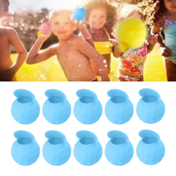 10 stk Genanvendelige vandballoner Silikone vandballoner Selvforseglende hurtigfyld sommerpool strandfestlegetøj lyseblå