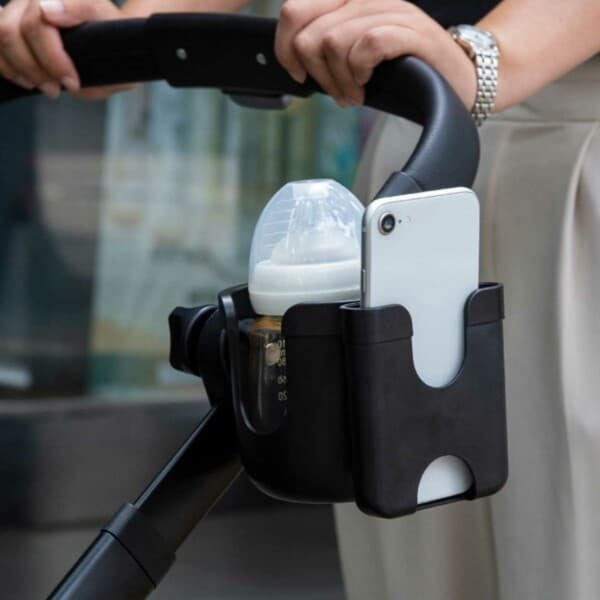 Barnevognsholder til Mobil og Flaske – Mobilholder Flaskeholder Barnevogn—pa