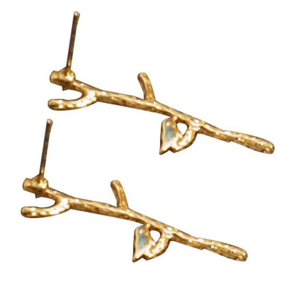 8151 Dejlig Golden Branch Birds Legering øreringe smykker tilbehør (Gyldent)