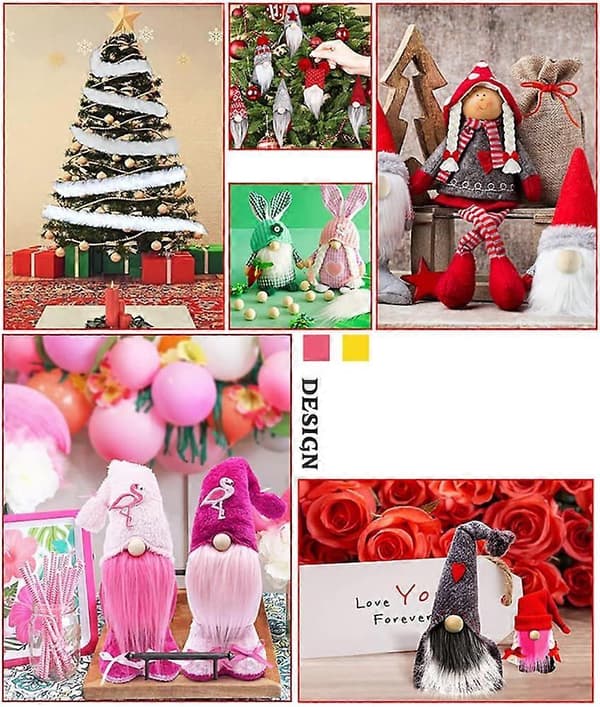 30-pack tomteskägg, förklippta tomteskägg för hantverk, DIY-tomtedockor, julcosplay