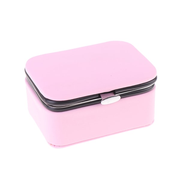 1. Läder smycken Organizer lådor Display Portable Travel Cas Pink