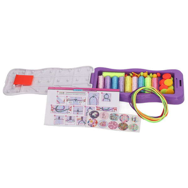Armband Knitter Material Kit Kids DIY Vävning Stickning Machine Smycken Maker Toy Lila