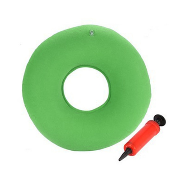 Oppblåsbar smultringpute Tykke PVC rund form Forhindre liggesår Lekkasjesikker Rullestolkrakk Stolpute Grønn