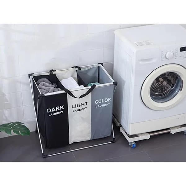 Laundry Basket with 3 Compartments - Laundry Basket - 135L 1080