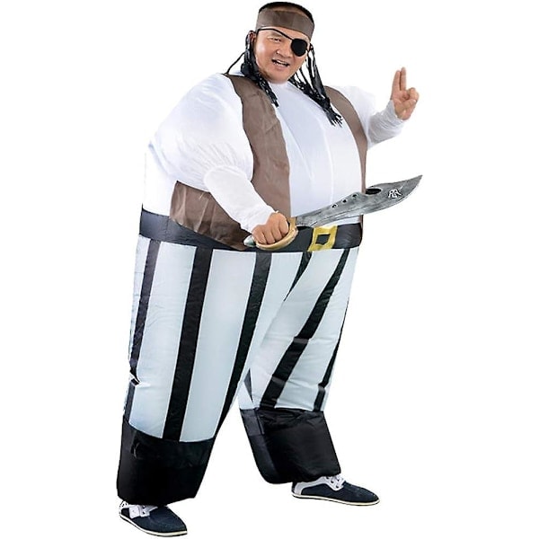 Vuxen Pirat Uppblåsbar Kostym Uppblåsbar Maskeradkostym Halloween Cosplay Party Jul Unisex Uppblåsbar Dräkt Fri Storlek