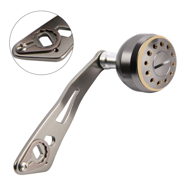 Baitcasting haspelhåndtak 32 mm/1,26 tommer ergonomisk metall fiskesnellehåndtak for Baitcasting Silver Black