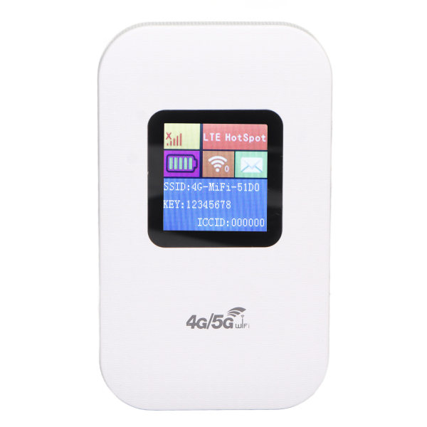 4G WiFi Router Hvid Micro Card Slot Op til 10 brugere 1,44 tommer LED Display 2100mAh batteri 4G LTE Router til telefon PC Tablet