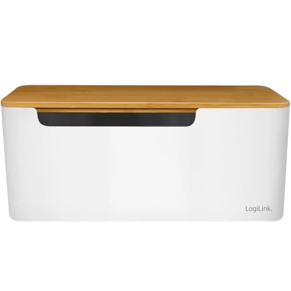 LogiLink Kabelbox - Kabelgömma med bambulock 32x14x13cm