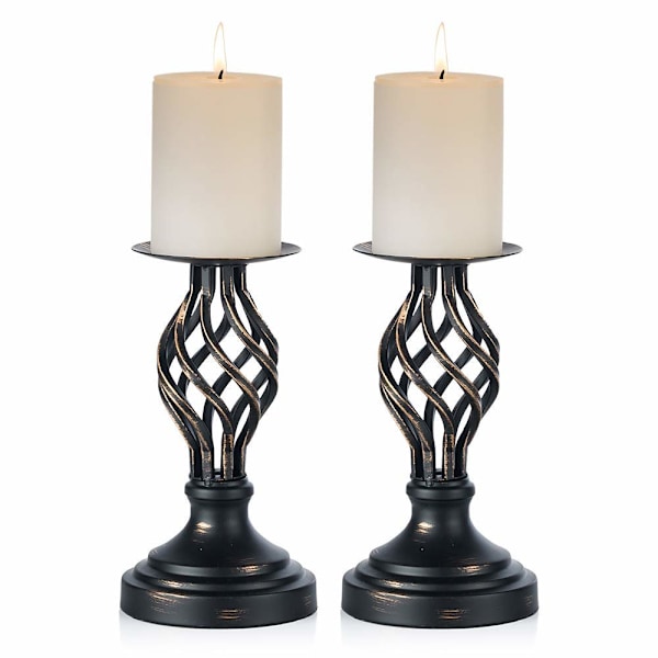 Ljusstakar Svart 2-pack (21 cm)