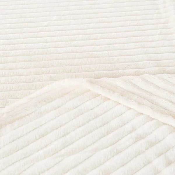 Myk teppe, 100 x 150 cm, hvitt fleeceteppe for sofa, mykt og varmt, barneteppe, mikrofiber, fluffy sofateppe, sofateppe 100*150cm
