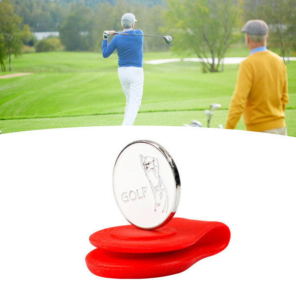 Magnetisk golfhattklemme Golfhettemarkør Silikon stabil fiksering Golftreningshjelpemidler Tilbehør for sport utendørs rød
