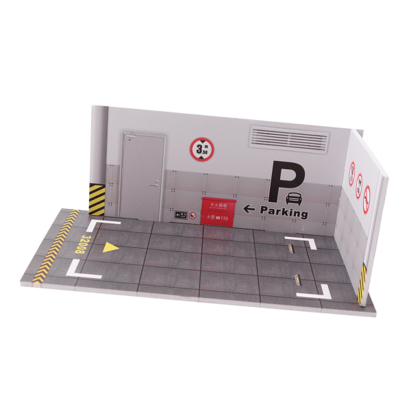 3st parkeringsplatsmodell Innovativ simulering PVC enkel montering 1:32 skala parkeringsplatsleksak för presentsamling parkeringsplatsmodell