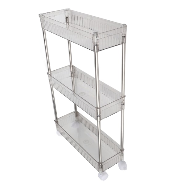 Badrumsspalthylla Badrumskosmetik Transparent förvaringsställ Multi organizer 3 lager 37x12x50cm