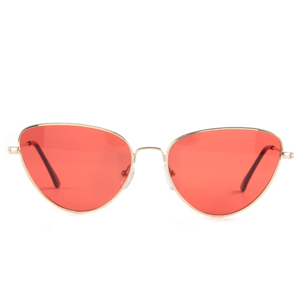 Slitstarka solglasögon i vintage Clear Lens Eyewear Solglasögon för FemaleGold Red