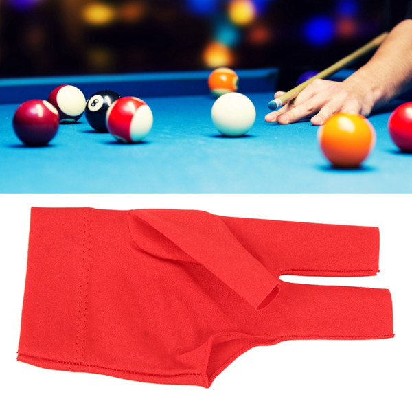 Biljard Pool Handskar 3 Fingers Cue Handskar Shooters Snooker Cue Sporthandske för vänster höger hand Röd