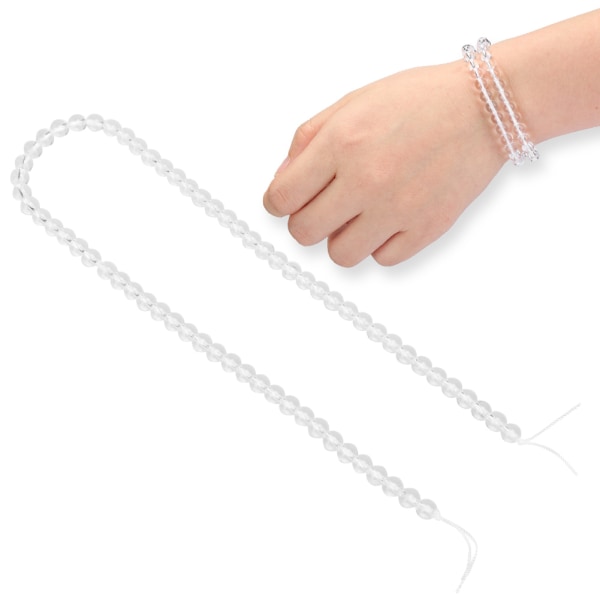 Natursten Klar gennemsigtig kvarts løse perler DIY smykker armbånd fremstilling af runde perler 6 mm 62 stk perler