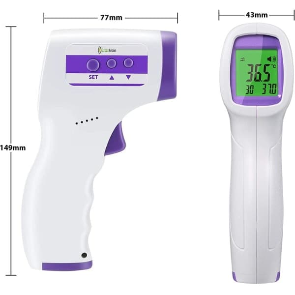 Pande termometer infrarødt termometer til voksne, kontaktfri termometer, LCD-display, hukommelsesfunktion, infrarødt termometer til børn, voksne, objekter