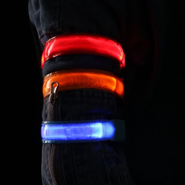 Blinkende armbånd LED lys lys RØD USB OPLADNING USB rød USB Opladning-USB Opladning red USB Charging-USB Charging